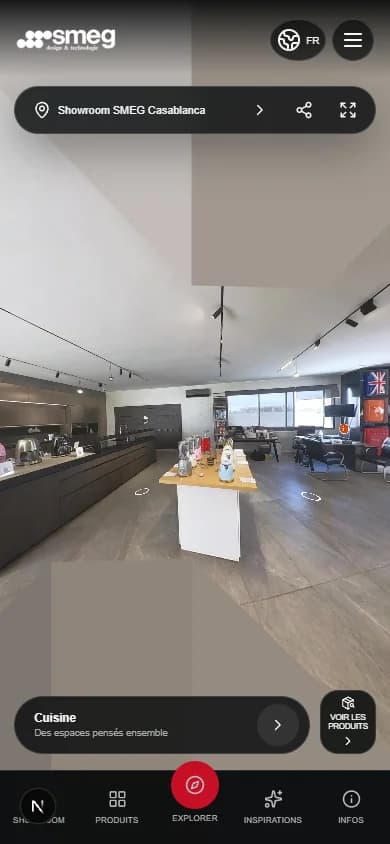 Écran réel de l’application livrée — SMEG Immersive Showroom