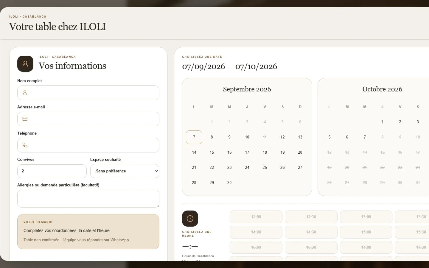 ILOLI — Ordinateur · Parcours de demande
